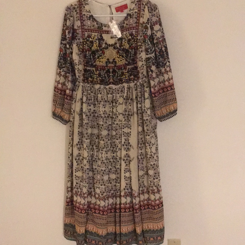 Anthropologie Embroidery Maxi Dress.
